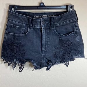 Black lace shorts